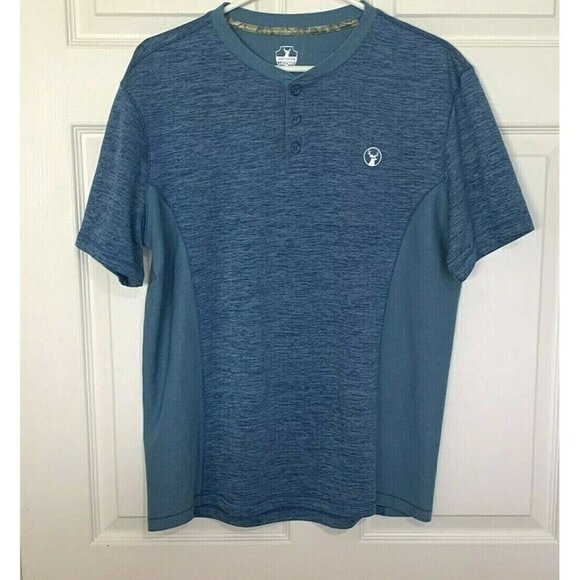 Southern Legends Men's Medium Blue 3 Button T-Shirt Short Sleeve - Picture 1 of 5